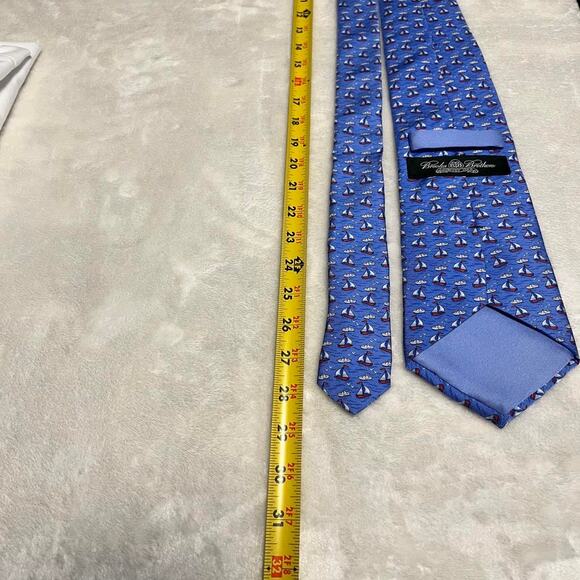 Brooks Brothers Country Club Silk Tie Sailboats Coastal Nautical July 4th Summer - Picture 5 of 6